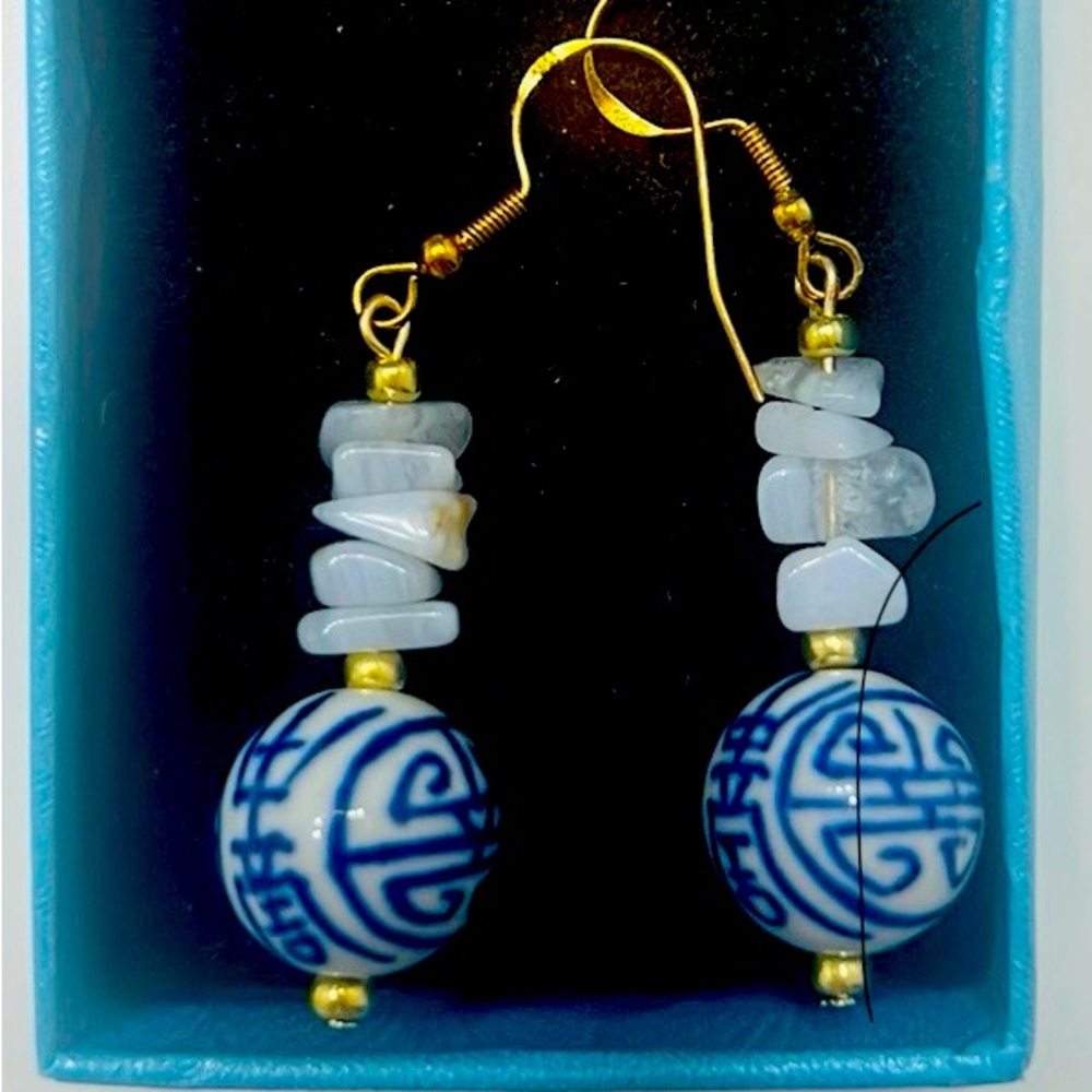 Beaded blue earring’s